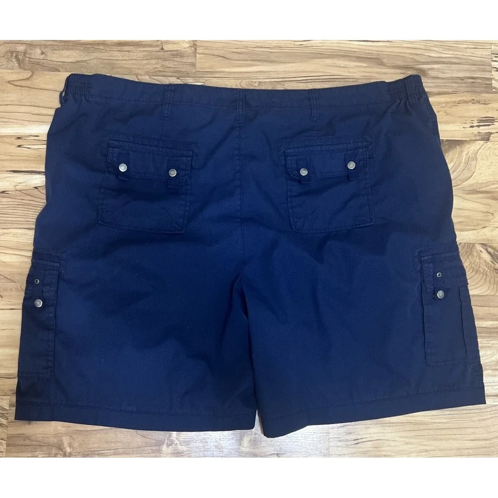 Mens VTG HABAND Size 52 casual Navy Blue Cargo‎ Shorts Vintage Stretch